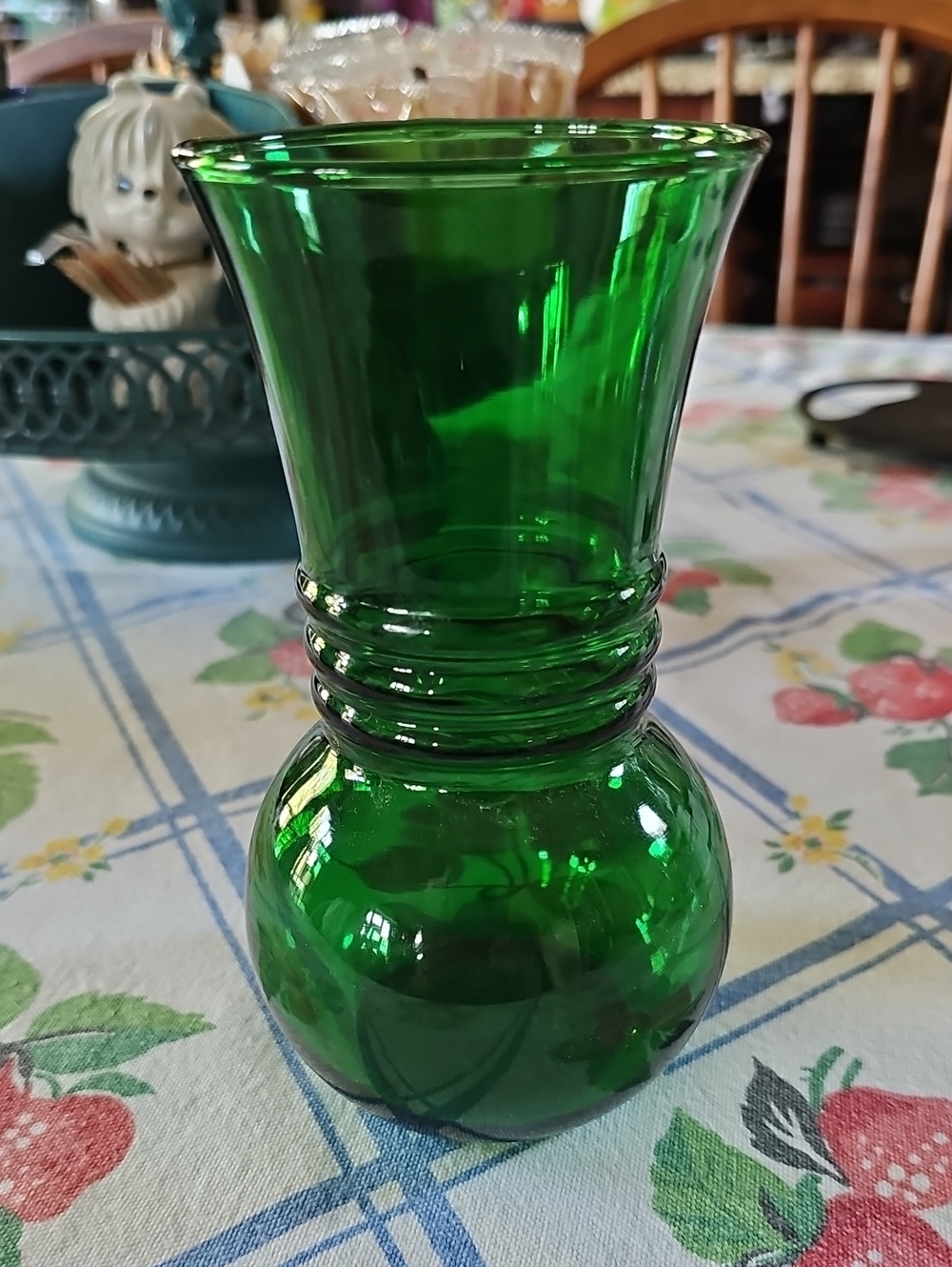 Green Glass Decorative Vase - Home Accents